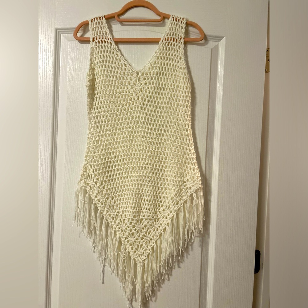 Cream swimsuit cover up